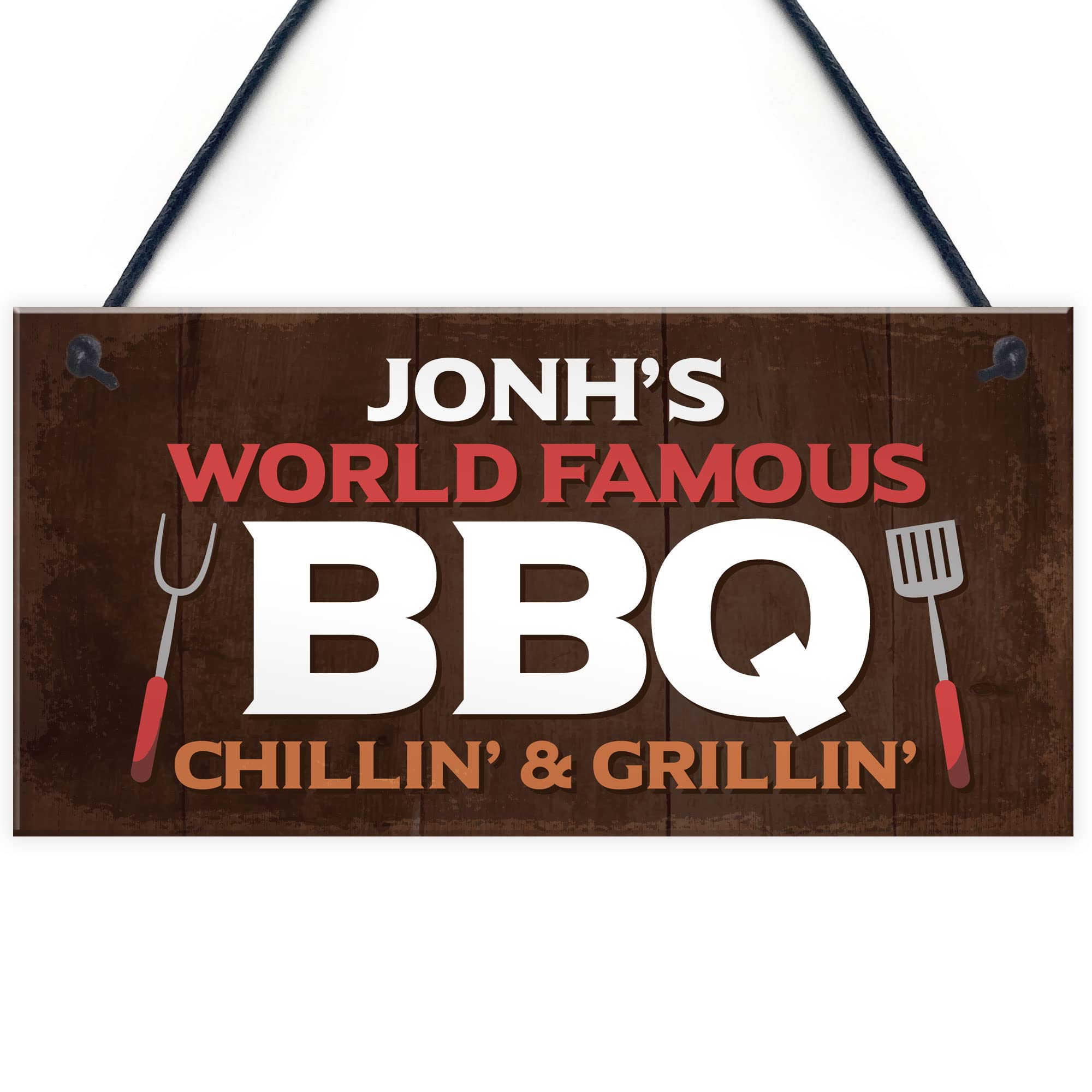 Red Ocean Men's Multicoloured Personalised Funny Bbq Signs Hanging Garden Summerhouse Shed Decking Sign Gift For