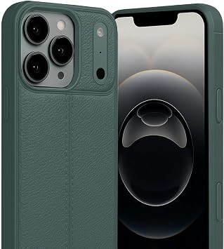 Coverzone iPhone 17 Pro Max ile Uyumlu Silikon K l f TPU Niss Silikon Deri G r n ml  Ultra Slim Fit K l f Ye il