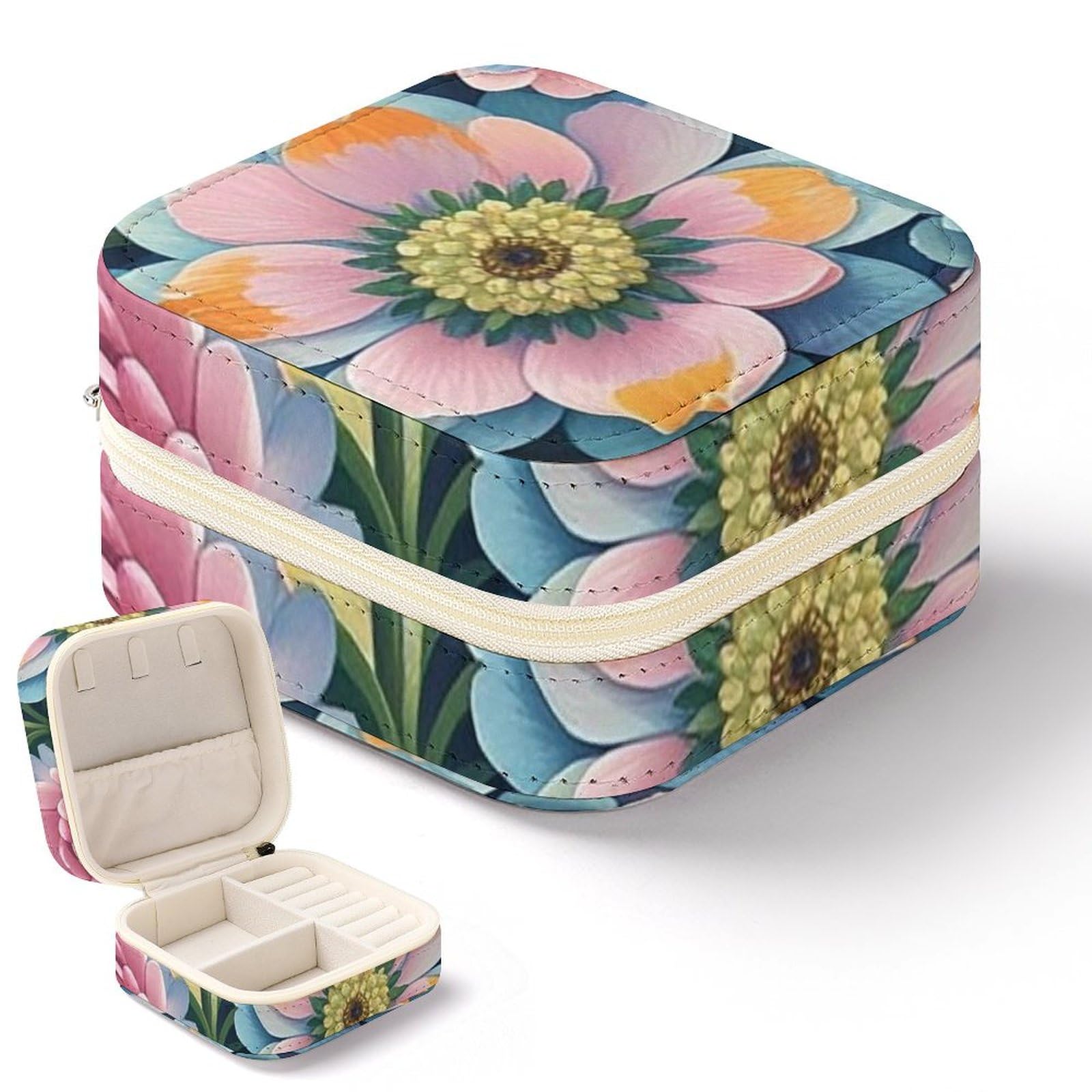 Boîte de rangement anti-nœuds pour colliers et bagues avec motif écailles