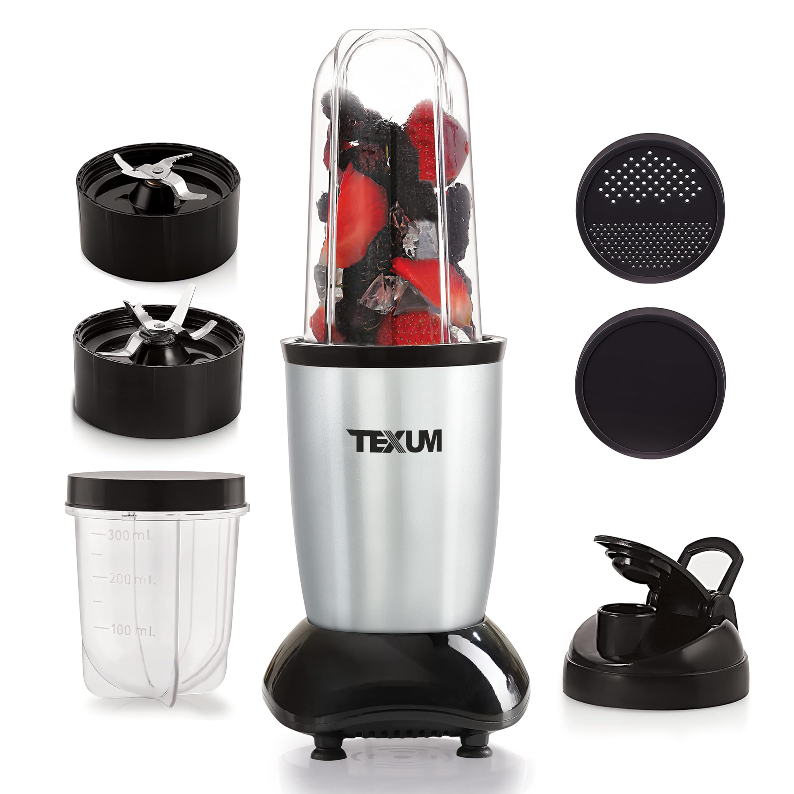 Juicer Mixer Grinder | Grinder Juicer Blender Smoothie Maker All-in-1 Machine | 22000 Rotations Per Min | 500 Watt | 2 Jars- Multiuse Jar 500ml, Dry Grind 300ml,3 Cap,2 Blade-image-28