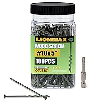 Vista 23 de LIONMAX Tornillos de cubierta de 4 pulgadas, tornillos para madera #10 x 4, 50 unidades, resistentes a la corrosión, revestimiento epoxi exterior
