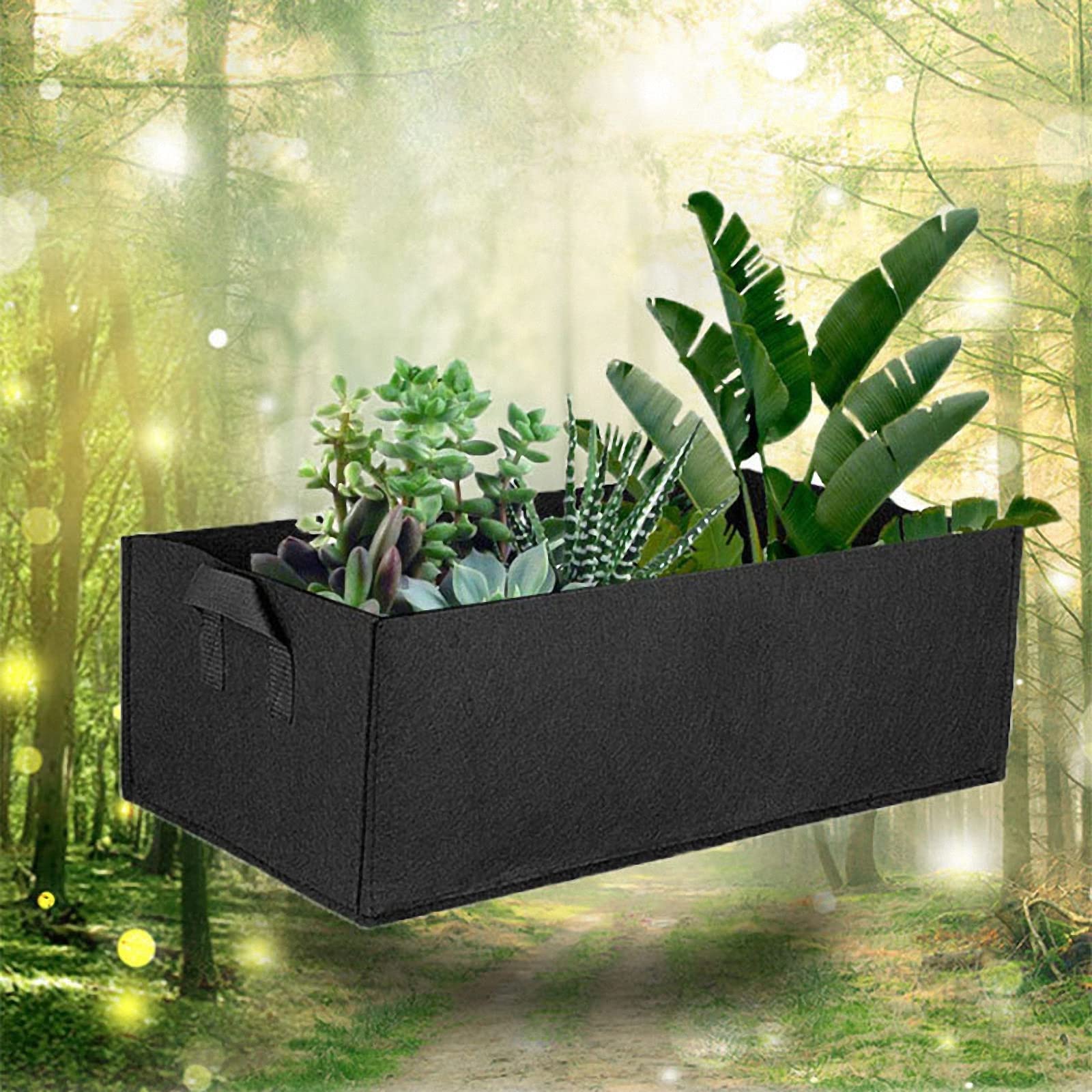 Bolsa Cuadrada para Plantar Flores de Vegetales, Bolsa de plántulas de Vegetales de Fieltro, Bolsa de Cultivo de Plantas no Tejidas engrosadas,Green,120*60*30cm