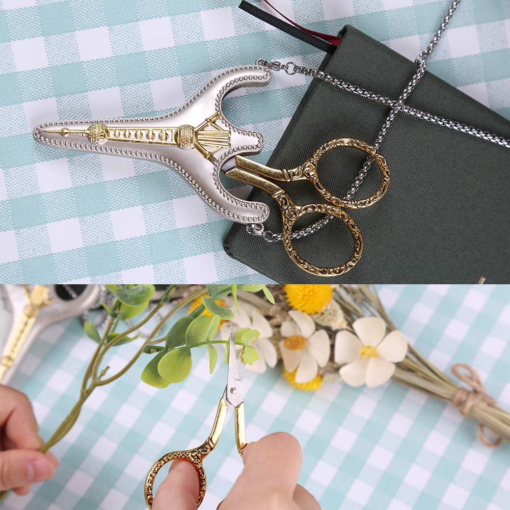 Tijeras de bordado, exquisitas tijeras retro para costura, bordados de acero inoxidable, kit de costura DIY para costura, corte, obra de arte, bordado, costura