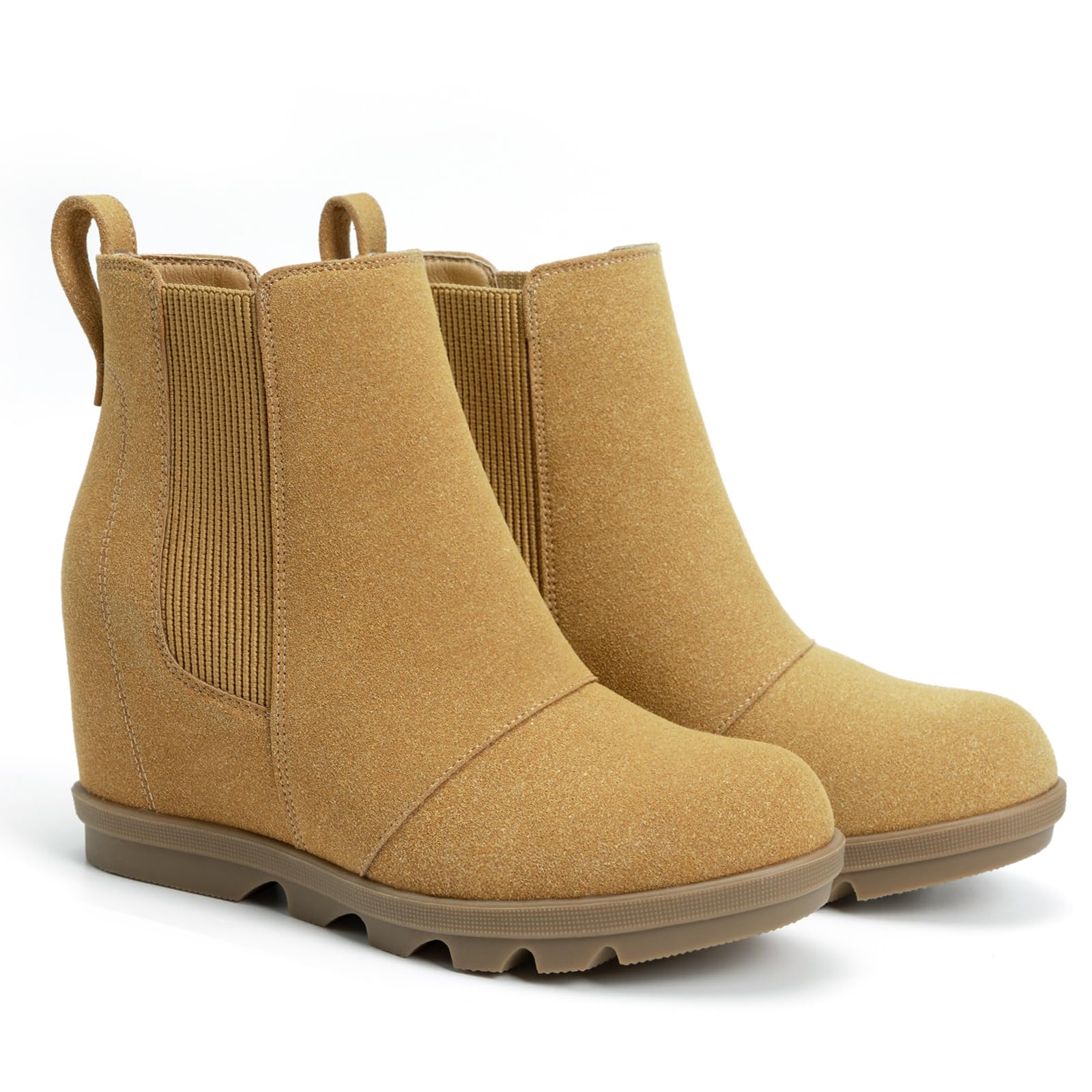 Athlefit Womens Wedge Boots Comfortable Ankle Wedge Booties