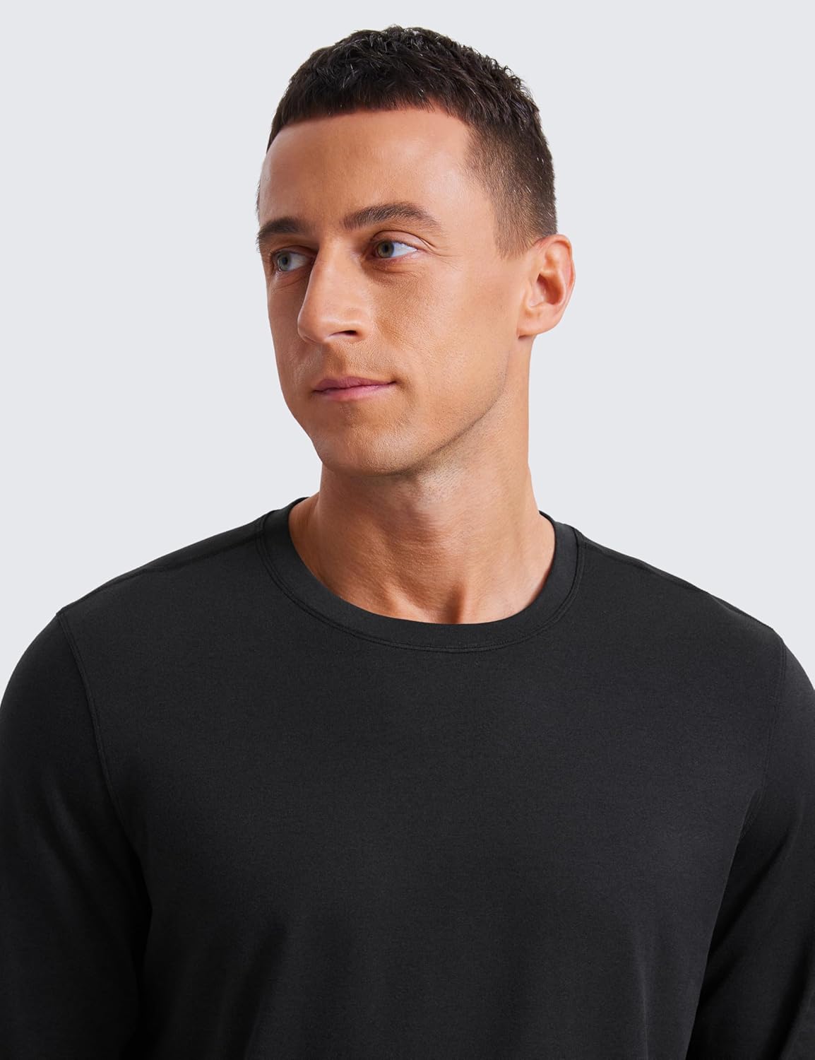 CRZ YOGA Cloud Jersey Long Sleeve Shirts for Men - Crewneck Breathable Casual Workout T-Shirts Soft Basic Tops - Image 3