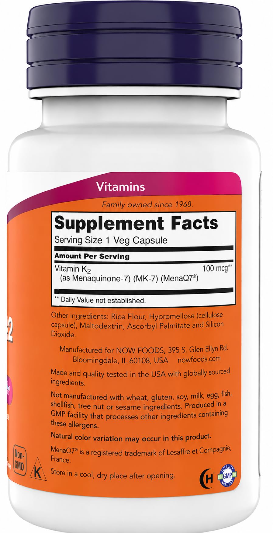 Now Supplements, MK-7 Vitamin K-2 100 mcg, 180 Veg Capsules — Amazon image 2