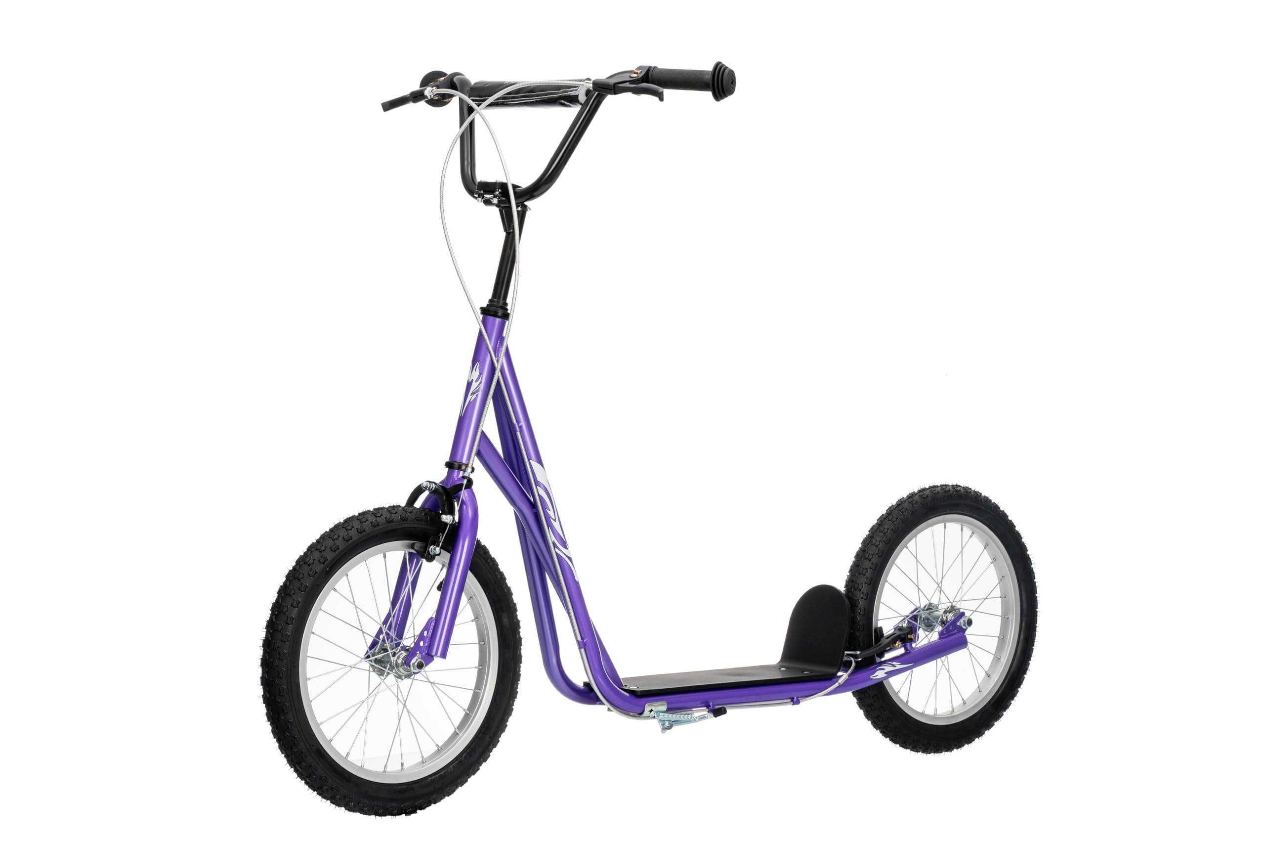 NINODOVAE Scooter for kids age 5+, Teens Kick Scooter withΦ16" big wheel scooter, Adjustable Handlebar, dual brakes weight capacity 100kg (Purple)