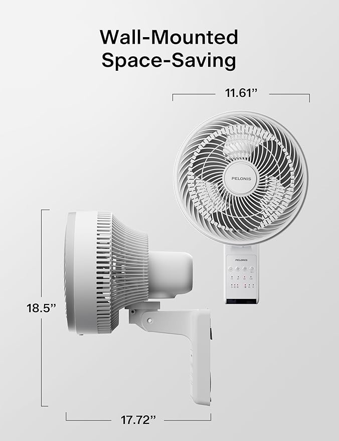Ventilador de Pared 14 Pulgadas con Control Remoto, 3 Velocidades y 3 Modos, 120V miniatura 2