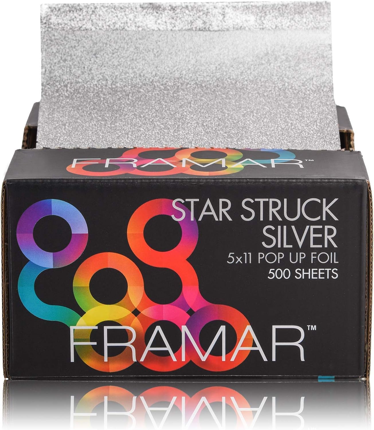 FRAMAR Star Struck Silver Pop Up Fogli per Capelli, Fogli di Alluminio, Carta stagnola per mèches, Kit per mèches, Foglio di Stagno per Colore dei Capelli – 500