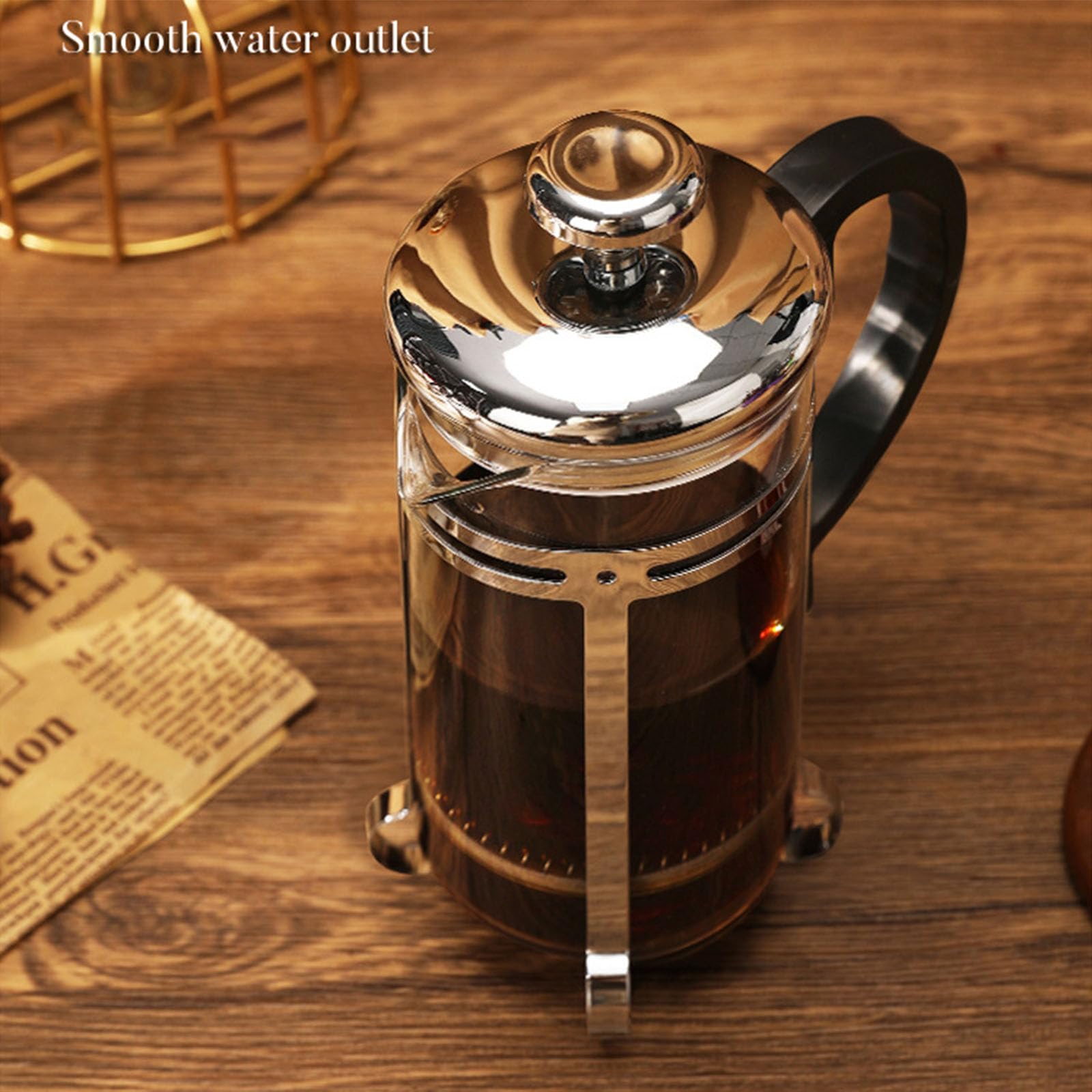 Juego de molinillos de café clásicos de madera y prensas francesas de vidrio con filtro de acero inoxidable 304 para amantes, molinillos ajustables de primera calidad con prensas francesas para una