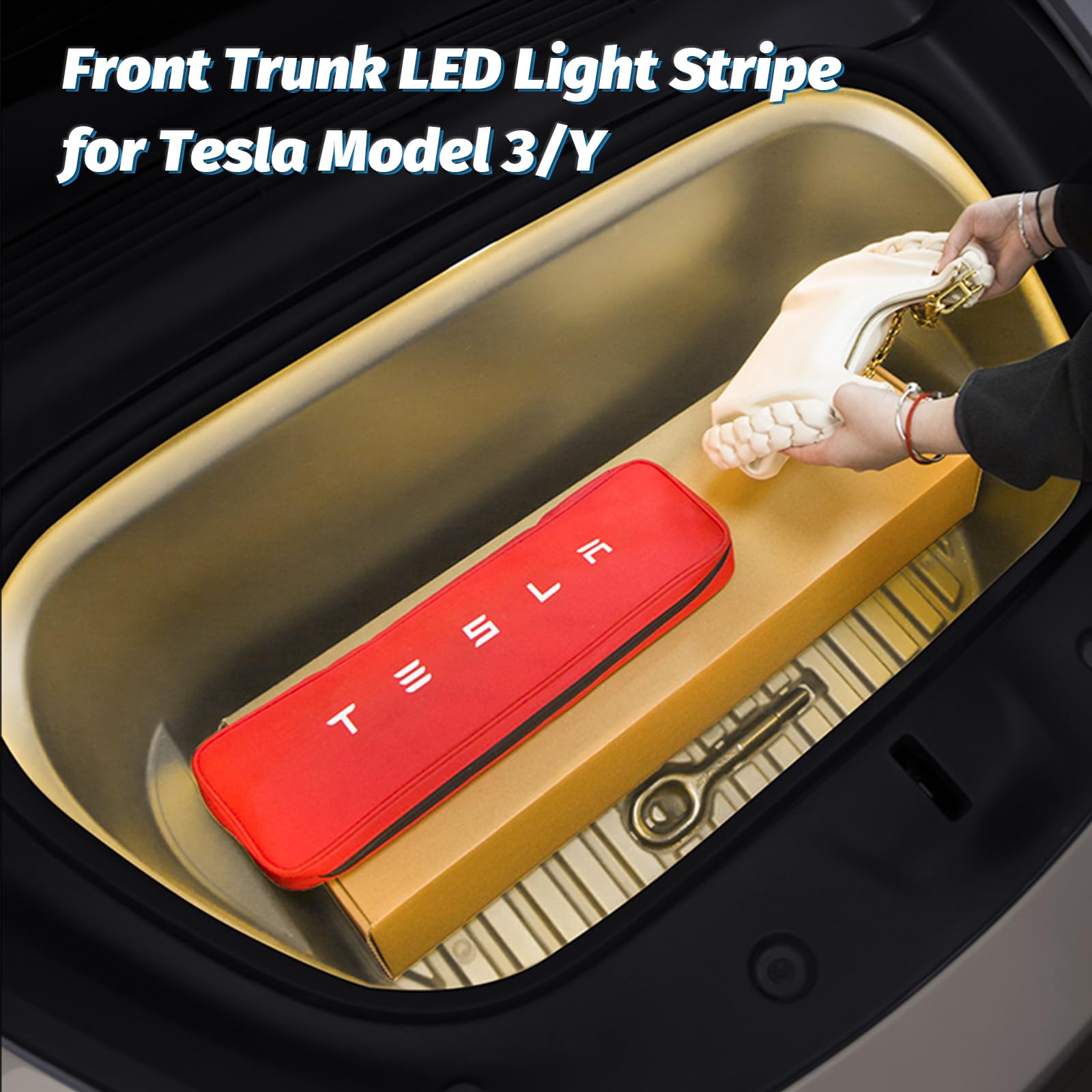TPARTS Light Strip LED Per Frunk Tesla Model 3 Highland - Illuminazione Ambiente Bianco Caldo - Foto 11