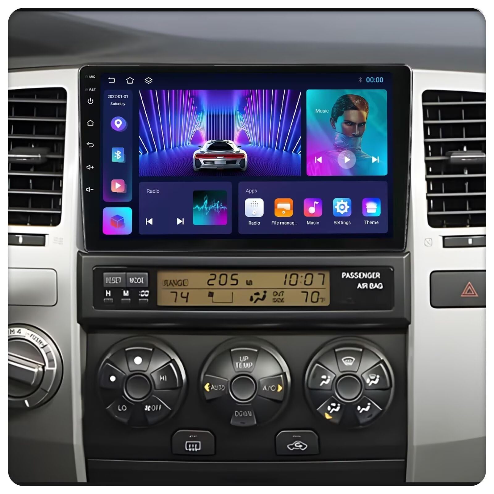 MekedeTech Android Touch Screen for Toyota 4Runner Radio Upgrade 2003 2004 2005 2006 2007 2008 2009 Head Unit Replacement,9 inch Stereo Navigation with Wireless CarPlay/Android Auto/FM,4 core 2+32G