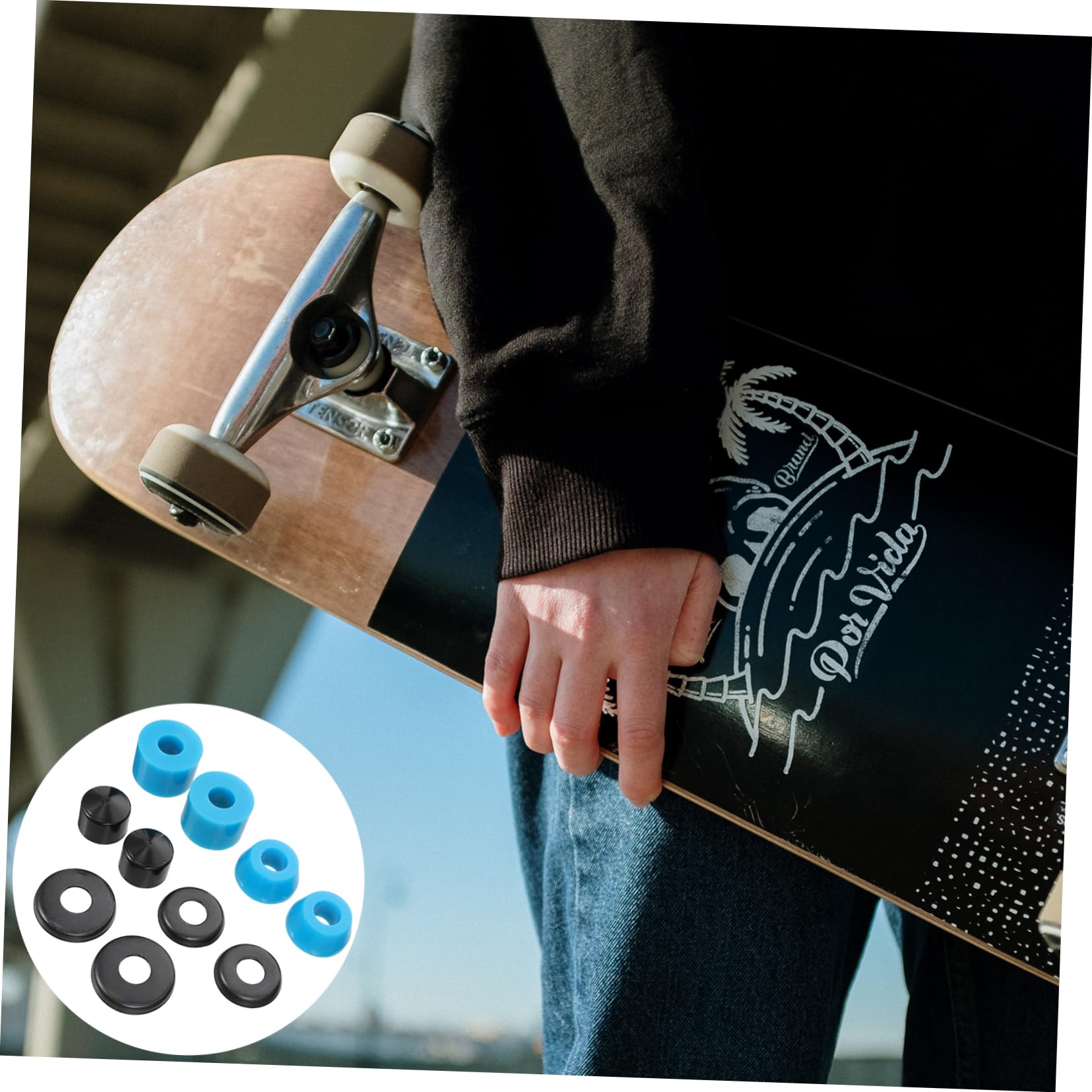 Mipcase Skateboard Supplies Soft Skateboard Bushings Sturdy Pu Material Shockproof Pad