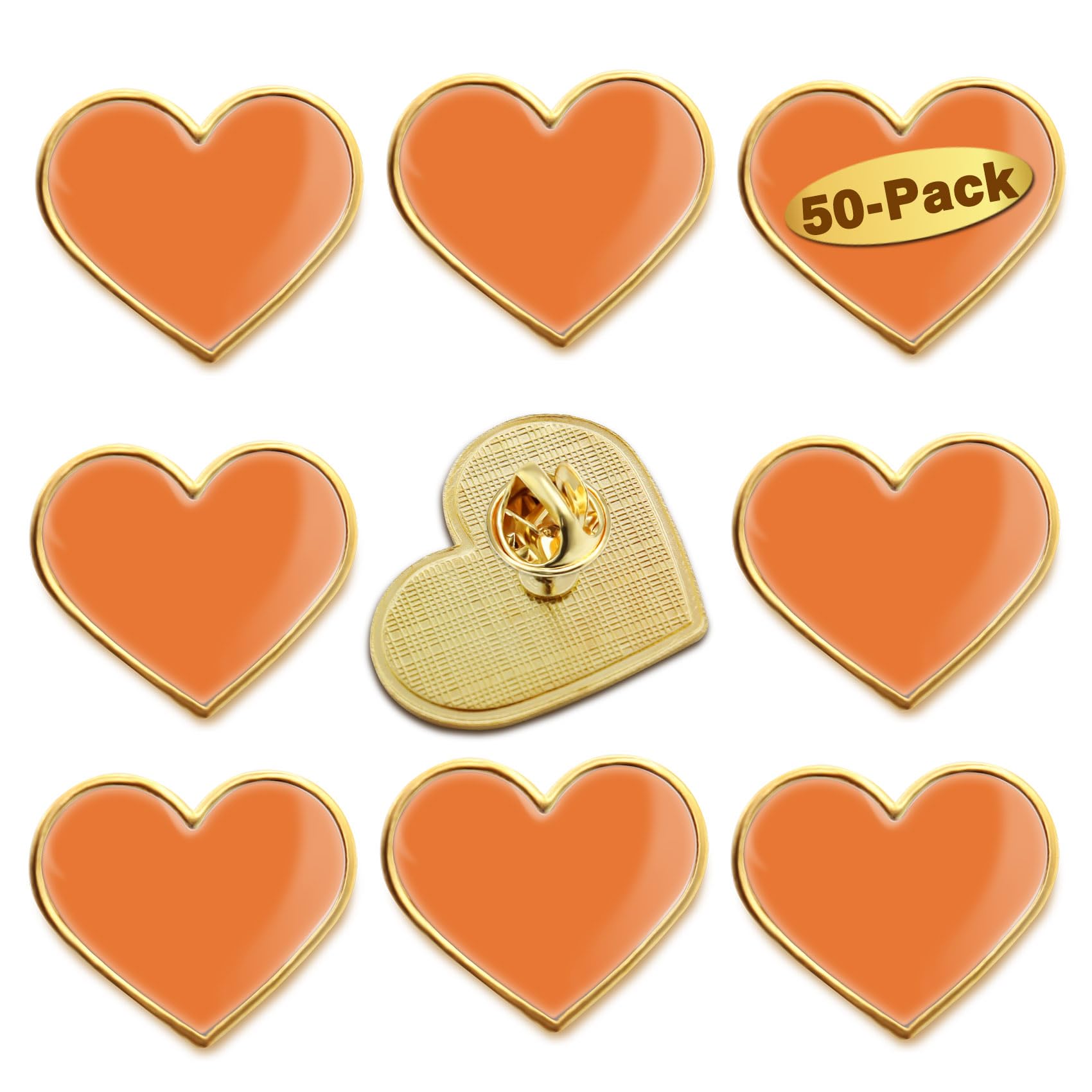 12/25/50/100Pcs Multicolor Heart Love Lapel Pins Bulk - Metal Heart Health Brooch Badge For Men Women Clothes Bags Hats