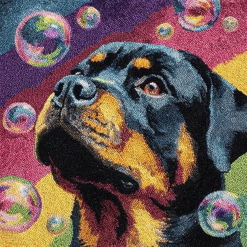 WallustrioaW Latch Hook Cushion Kits,Animal Dog