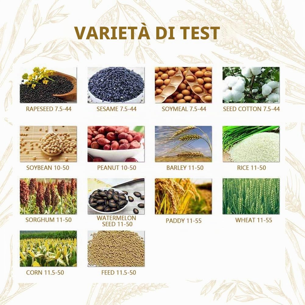 Smart Sensor AR991 Misuratore di Umidità Digitale LCD, per Cereali, Grano, Mais, Riso, Arachidi, Soia, Display Retroilluminato, 425x70x35mm, Sonda in Acciaio a Doppia Asta