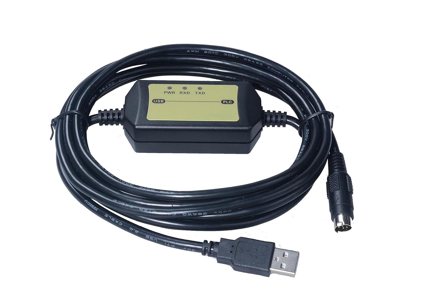 Isolated PM02 Programming Cable USB-1761-CBL-PM02+ PLC Programming Cable for AB Micrologix 1000 1100 1200 1400 1500 Series, for 1761-CBL-PM02 Replacement, 6 FT