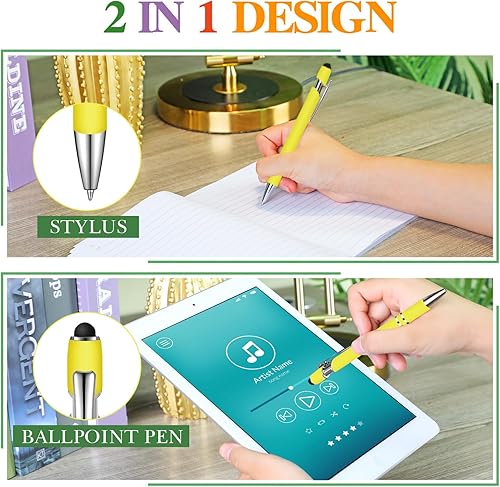 Miniatura 5 de Zonon 38 Piezas Bolígrafo de Punta de Goma con Punta de Stylus Bolígrafo de Metal Elegante Stylus Capacitivos con Agarre de Goma Suave, Tinta Negra