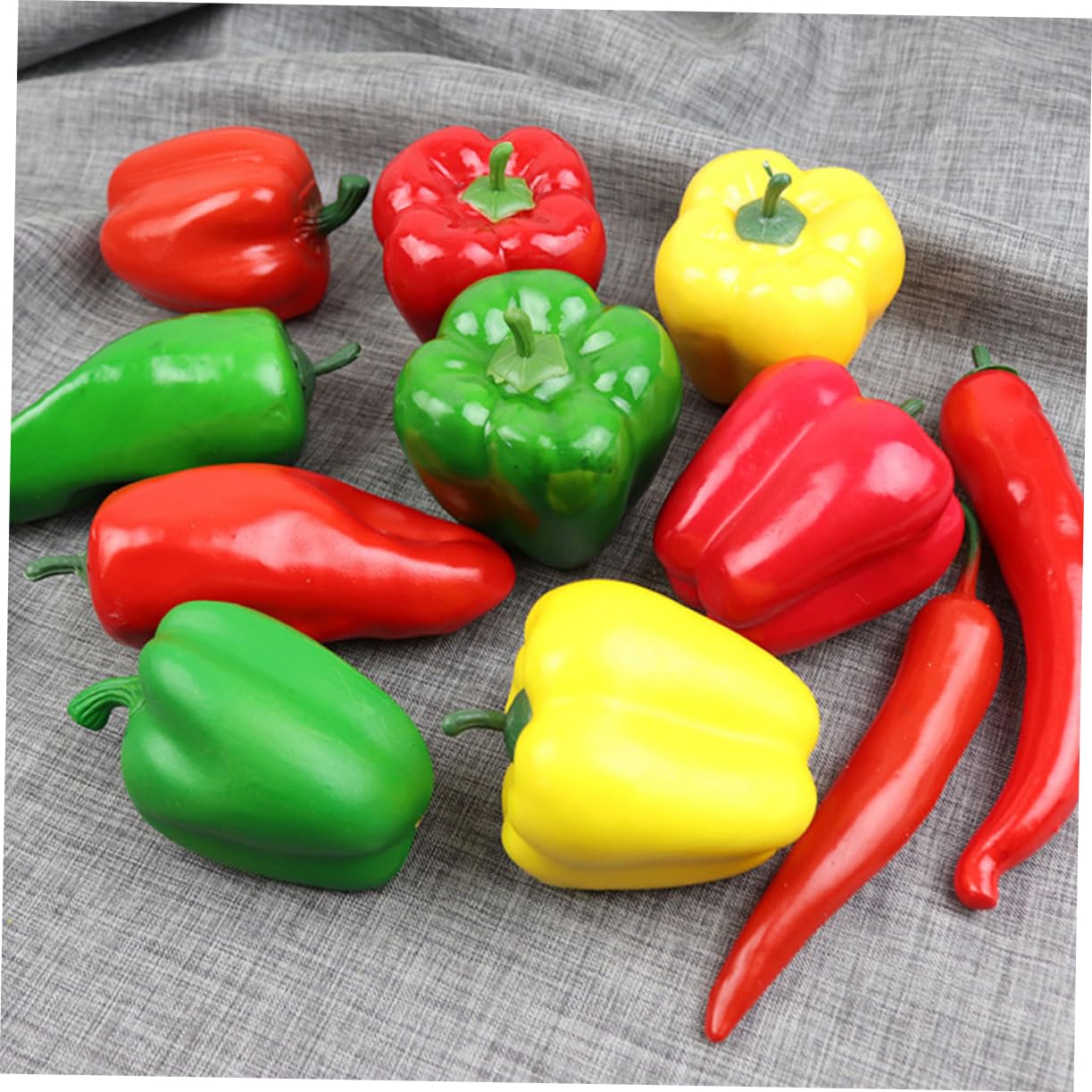 Cabilock 25 Pezzi Simulazione Peperone Modello Verdure Prop Modello Decorazione Falso Vegetale Modello Alimentare Prop Imitazione Peperoncino Peperoncino Simulato Giocattolo