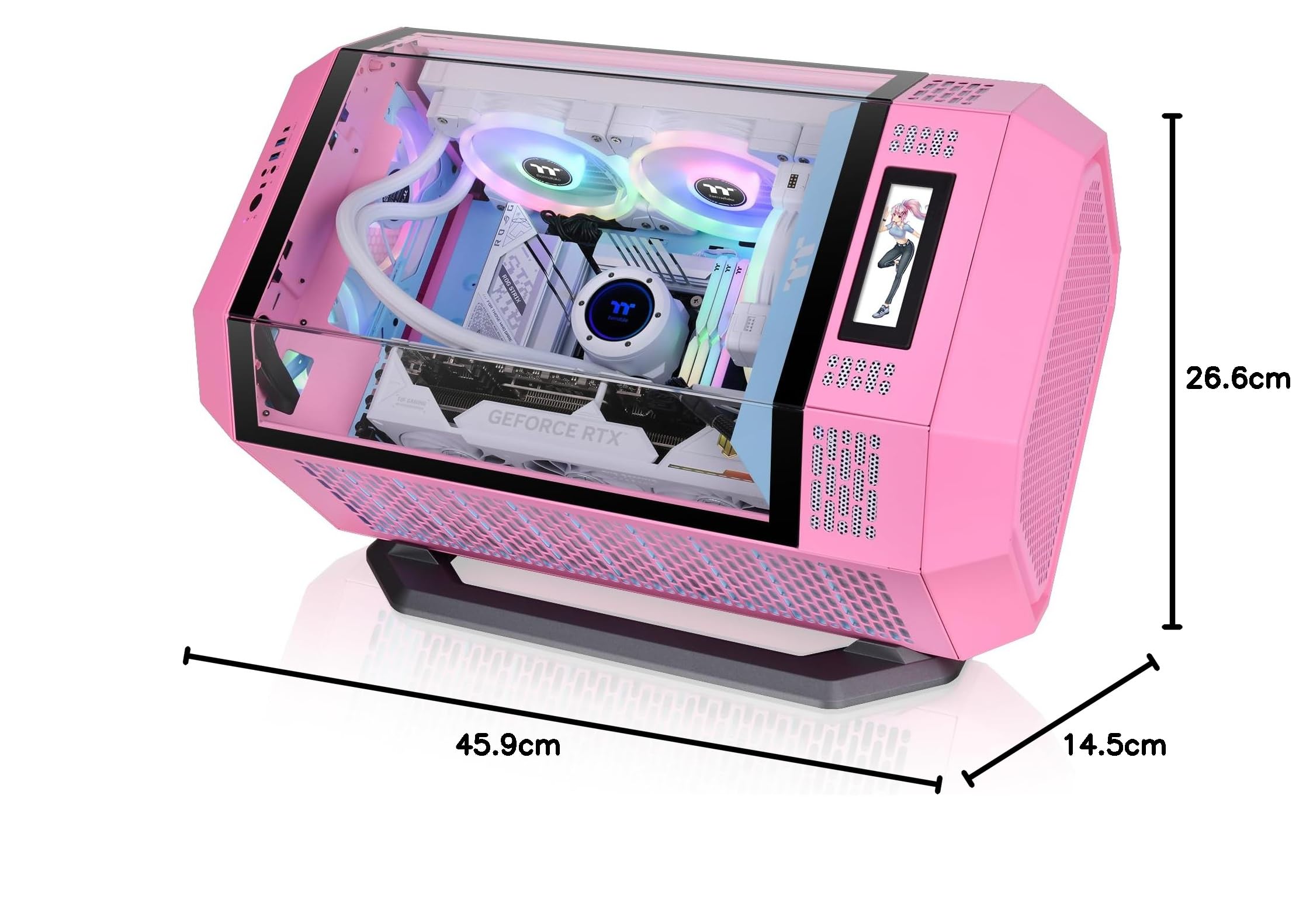 Thermaltake The Tower 300 Stand Bubble Pink | Gehäuse Stand Kit | Horizontale Platzierung | Display Ständer und Abdeckplatte | Anti Kratz Gummipads | Anti Rutsch Design