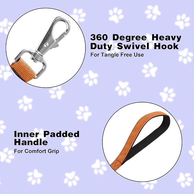 Foto 3 de 5 de Hoof n Paw Correa para perros, correa de nailon de alta calidad para cachorros y perros, mango acolchado