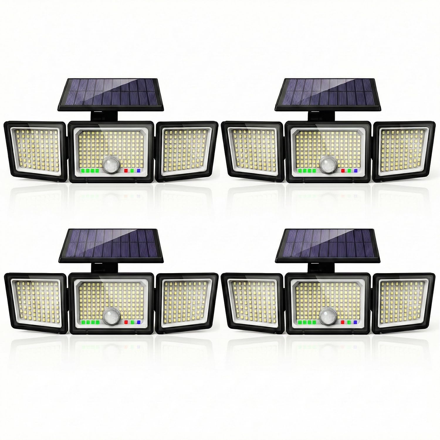 Claoner Solar Lights Outdoor, Upgraded 286 LED Motion Sensor Security Light with 360° Wide Lighting Angle, Easy to Install, IP65 Waterproof Durable Solar Powered Flood Lights for Outside 4 Pack
