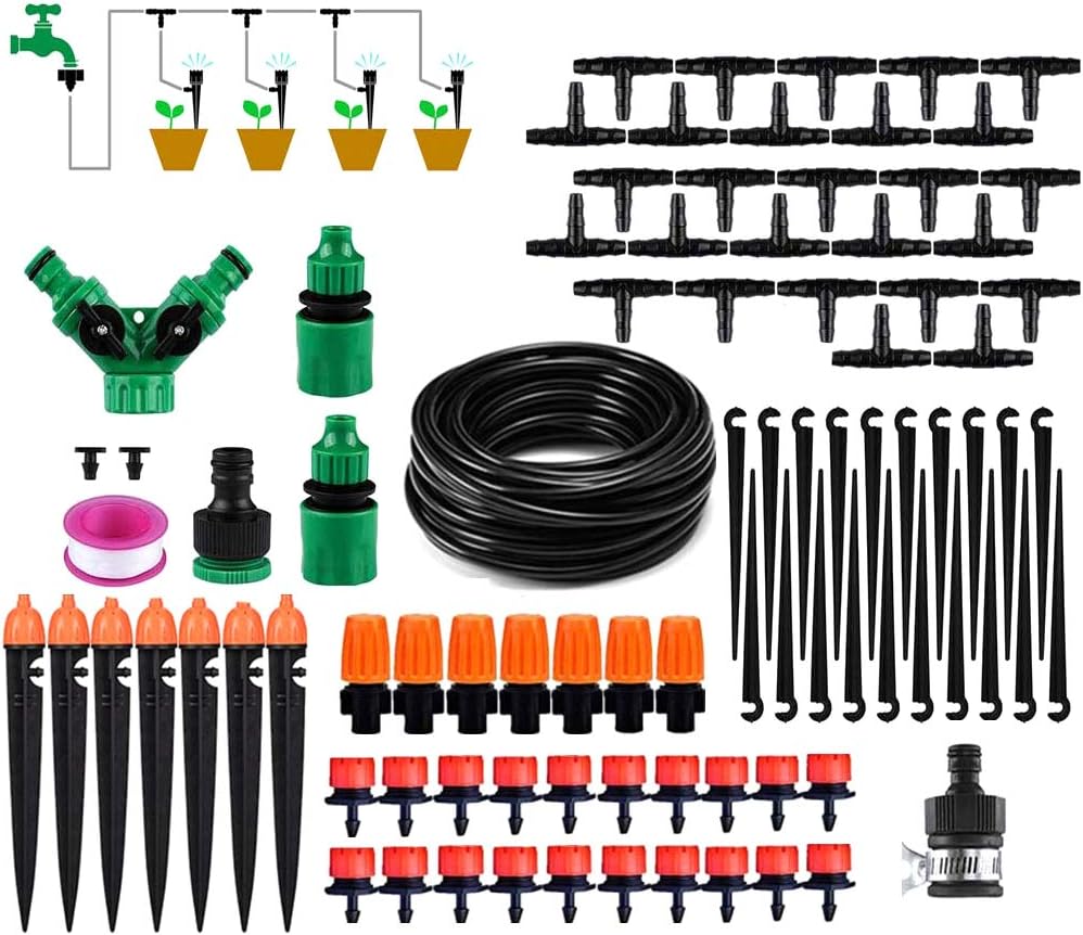 GUANGMING DIY Micro Drip Irrigation Kit,Drip Irrigation System Garden Watering
