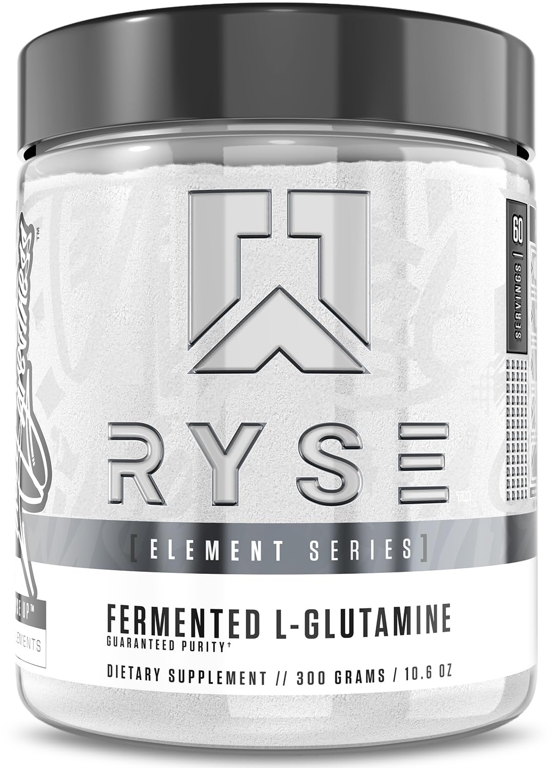 RYSE Element Series Fermented L-Glutamine Amino-Acid | Muscular & Cellular Recovery & Hydration | Gut, Intestinal, & Immune Health | 60 Servings