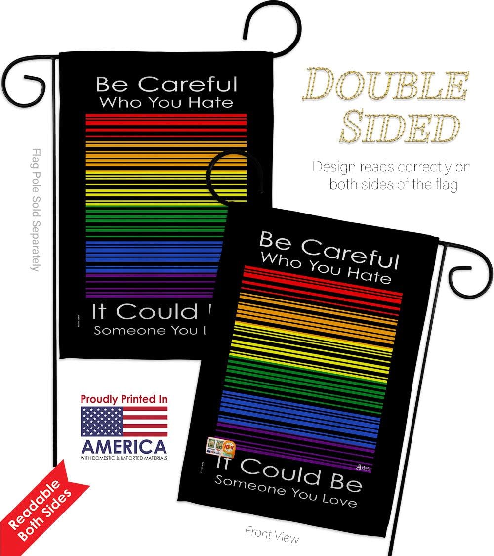 Someone You Love Garden Flag - 2pcs Pack Support Pride Rainbow LGBT Gay Bisexual Pansexual Transgender - House Decoration Banner Small Yard Gift Double-Sided Made in USA 13 X 18.5