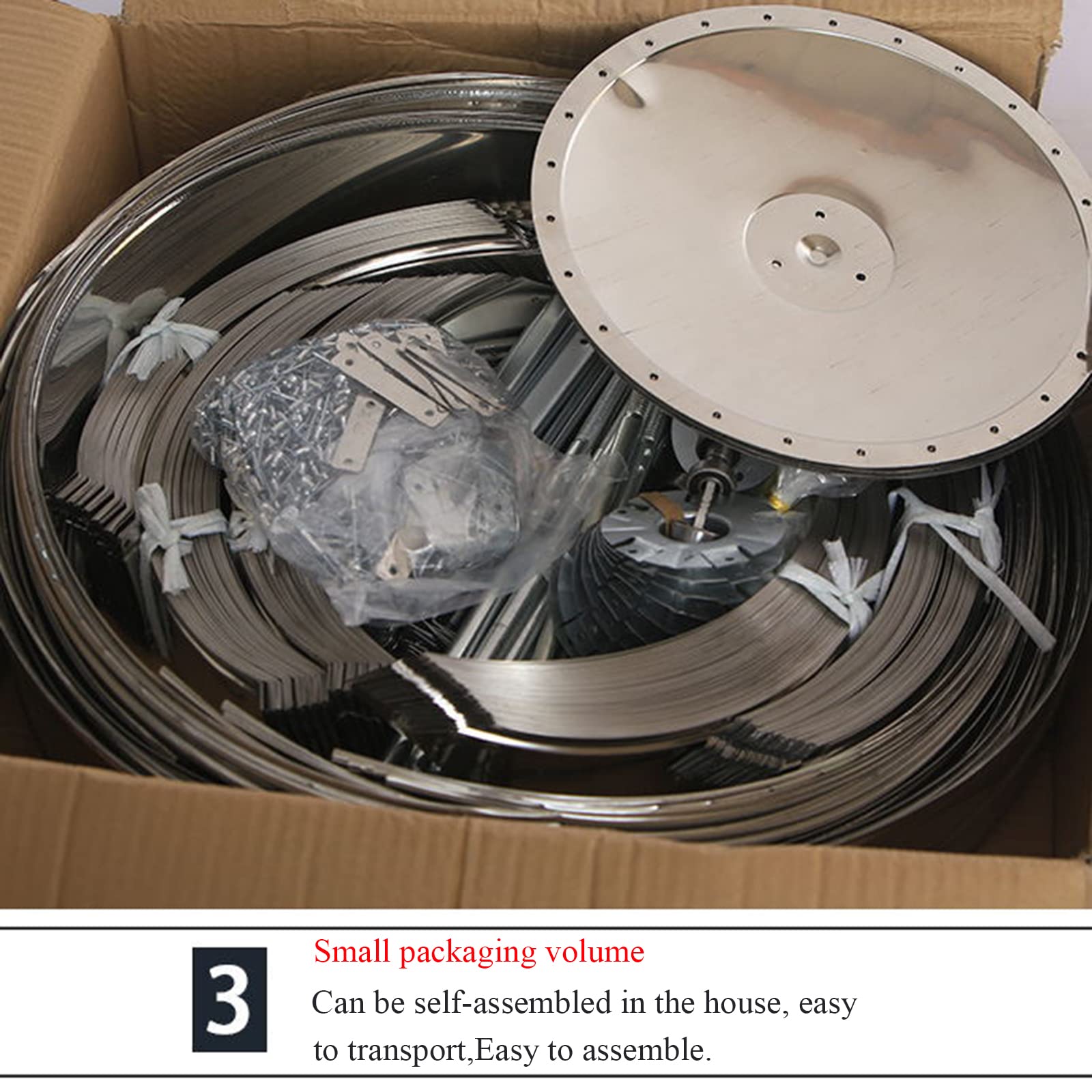 Cappello di Ventilazione per Tetto in Acciaio Inox, Ventilatore da 500 mm con Base a C - Copertura per Camino antiriflusso a Risparmio energetico, Adatta per abitazioni, fabbriche, soffitte
