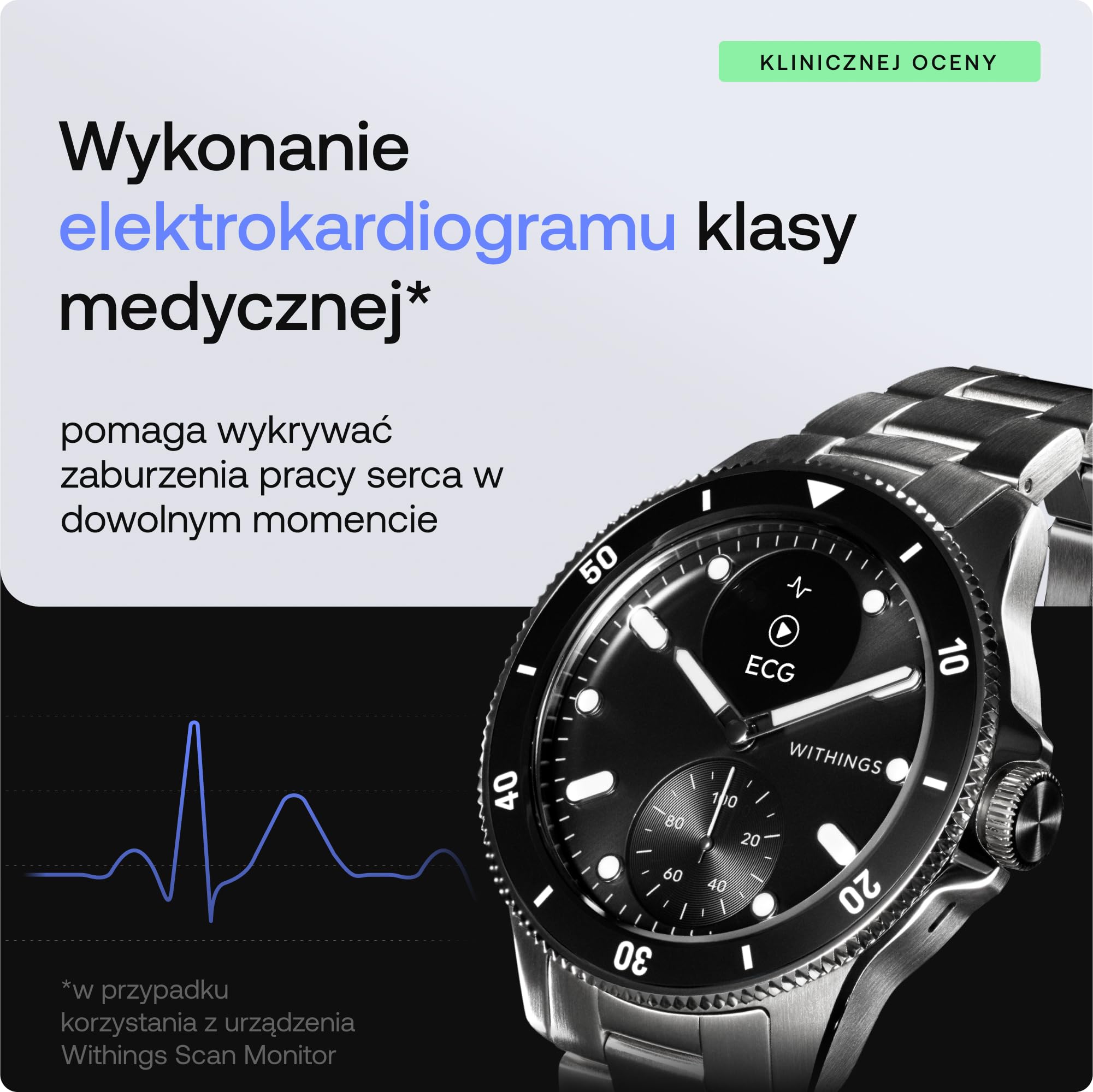 Withings ScanWatch Nova, hybrydowy smartwatch, zdrowie serca, do M&F EKG, SPO2, monitorowanie temperatury, ?ledzenie snu, zdrowie dróg oddechowych, ?ledzenie cyklu, czas pracy baterii 30 dni, iOS i | EKG z rozpoznawaniem AFib, wynik snu, 40+ aktywności, S