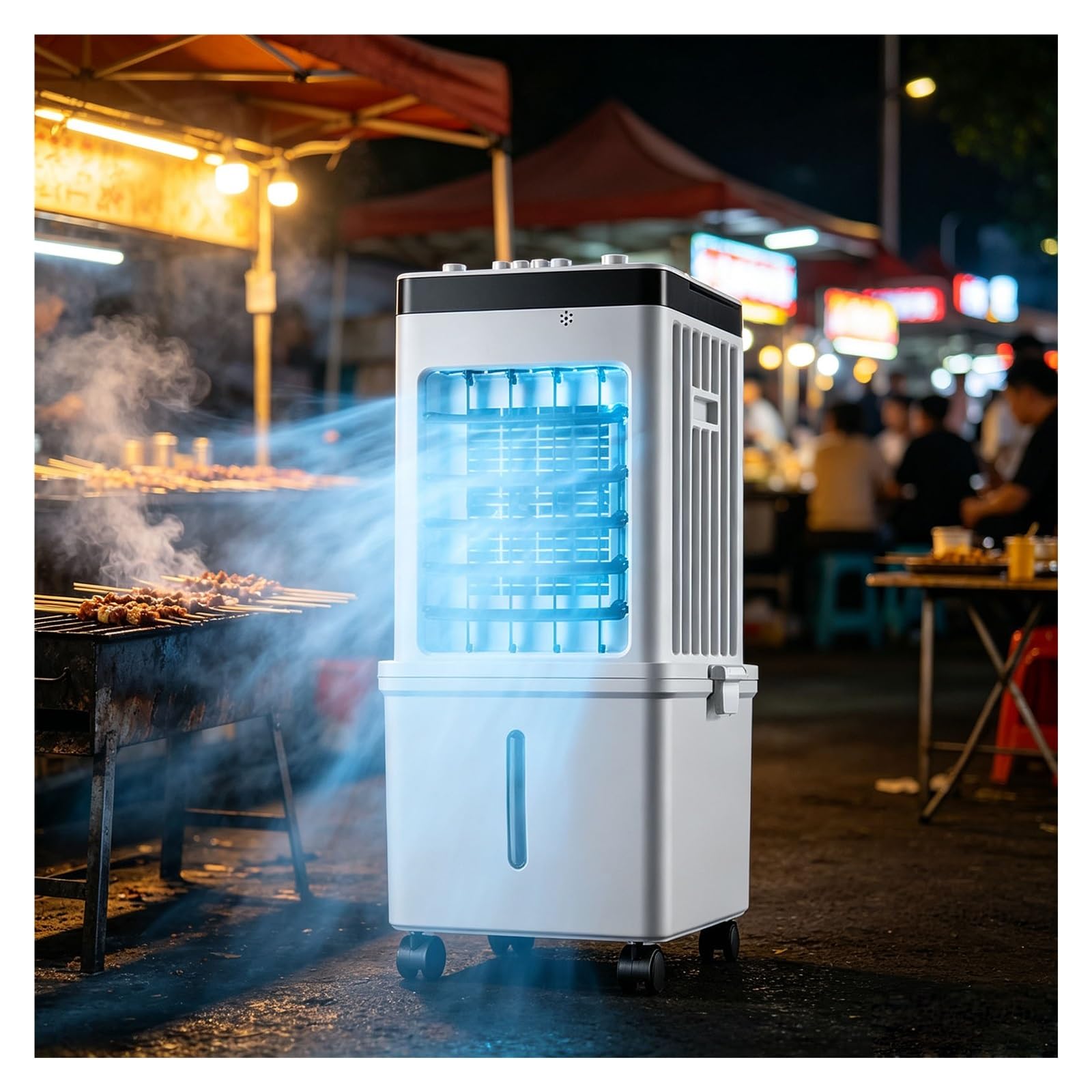 JYHHCYS Evaporative Cooling Fan w/3 Speeds & 90° Wide Angle Airflow