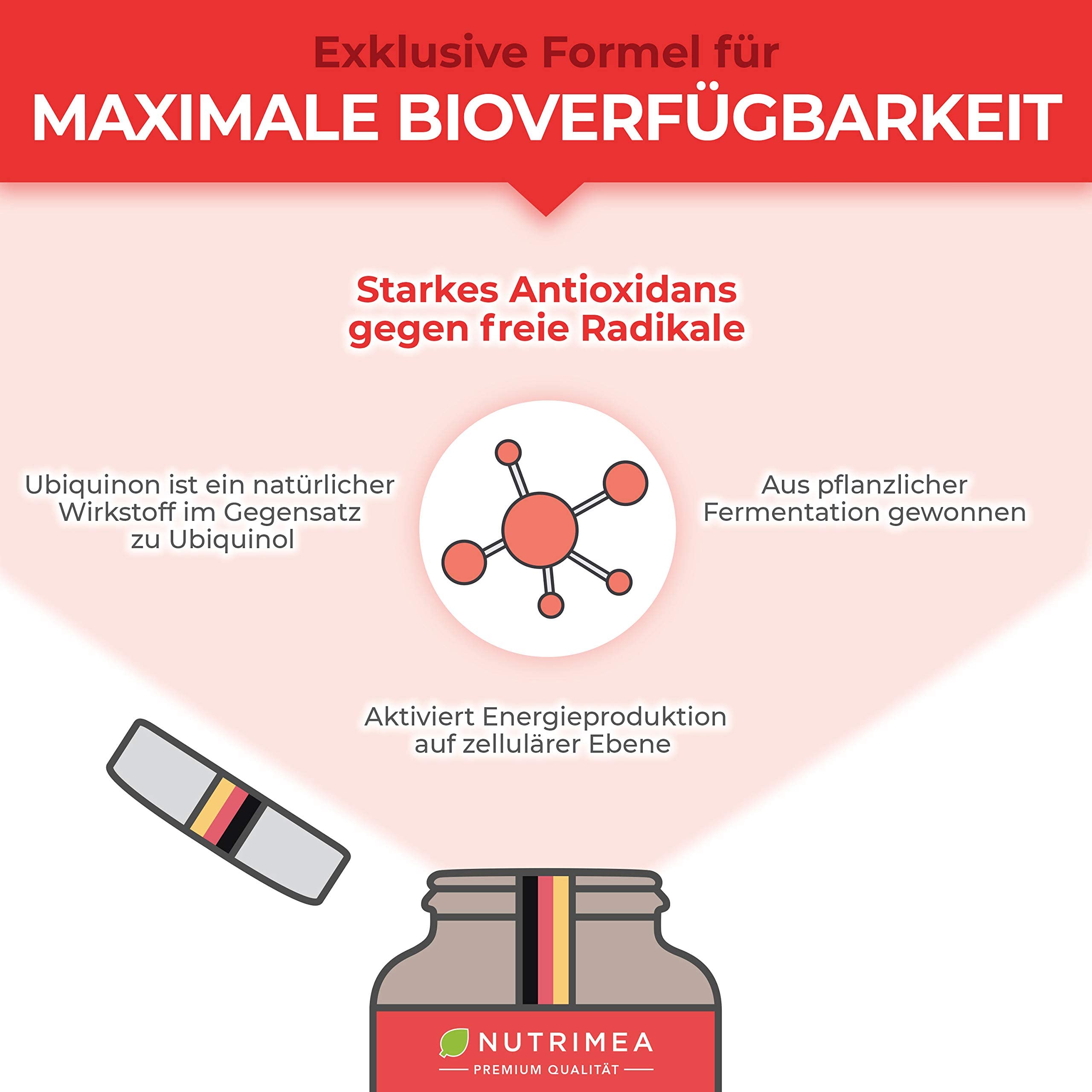 Coenzym Q10 200mg - 120 Vegane Kapseln - Aktive Form - Natürliches Q10 pflanzlicher Fermentation - Nutrimea - Premium Qualität (Packung mit 2)