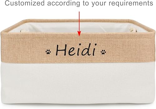 Miniatura 44 de Cesta de almacenamiento personalizada de juguetes para perros, cesta plegable personalizada con nombre de la mascota, caja organizadora