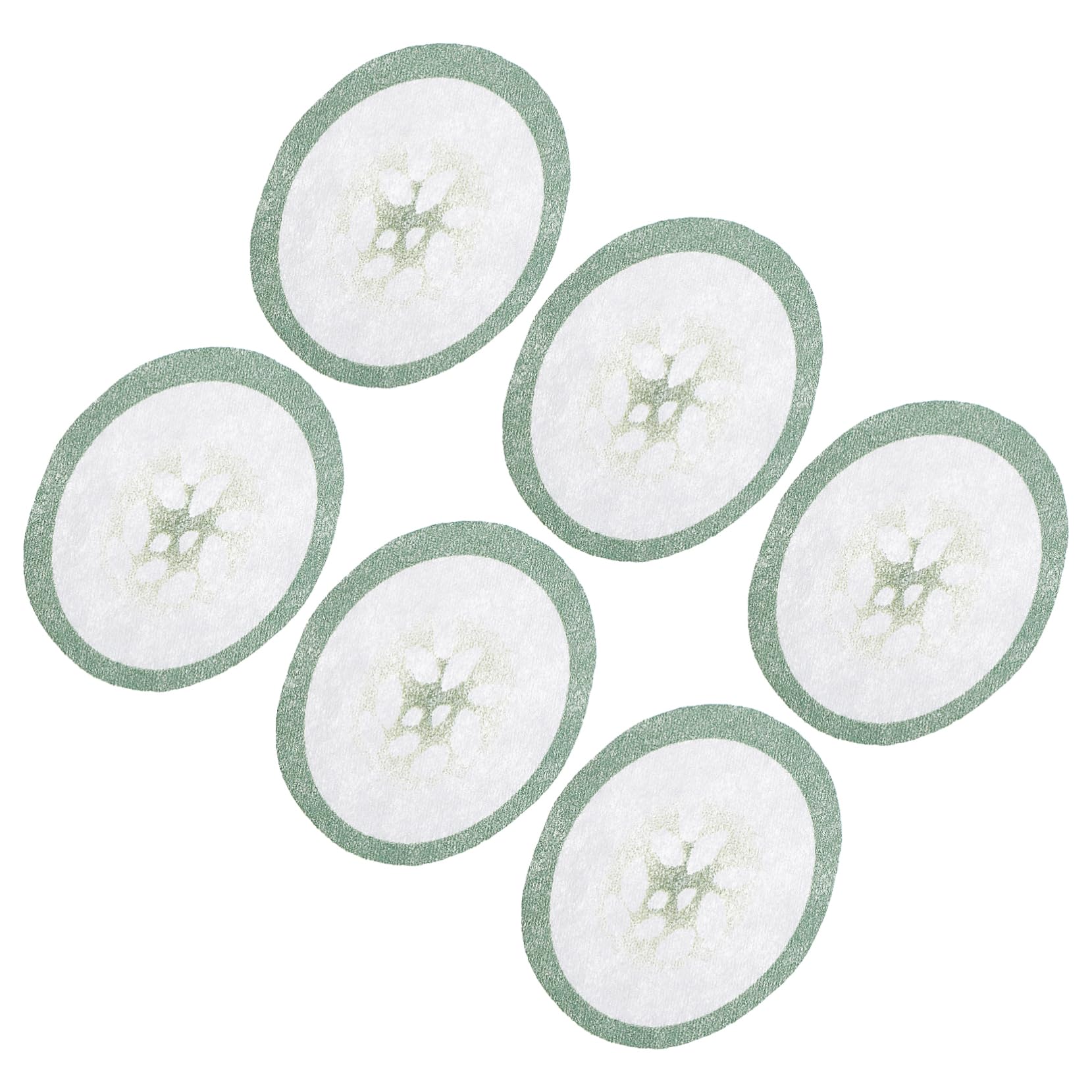 Beavorty 100Pcs Cucumber Shaped Non Woven Eye for Skin Use Printed Eye Paper Gentle Skin for Relaxation and Pampering