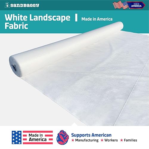 Miniatura 4 de Sandbaggy Tela blanca para paisajes, tela de filtro geotextil no tejida de 8 onzas, más resistente en el mercado, tela de 50 años, fabricada en