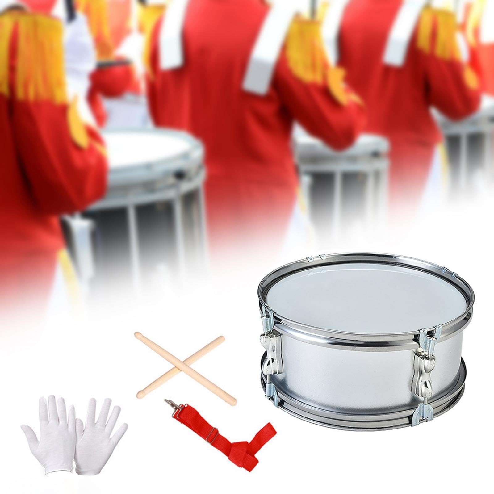 Caja de 11 Pulgadas, Instrumento de Percusión para Aprender Música, con Correa para El Hombro, Instrumentos Musicales, Tambores para Niños, Gris