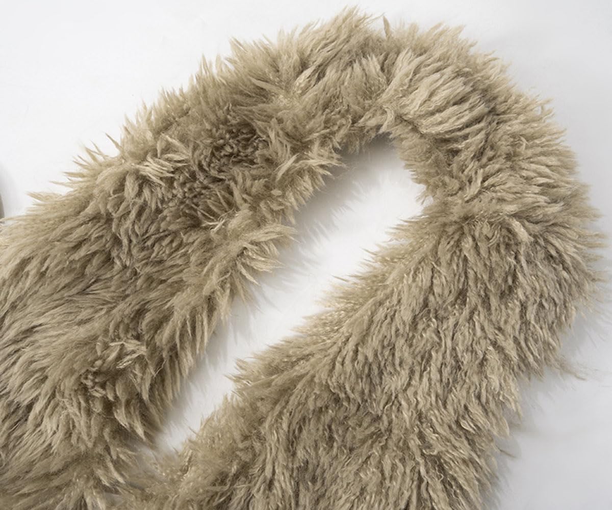 Women's Faux Fur Collar Vest Tie Backless Halter Sleeveless Fuzzy Sexy Crop Tank Top Back Lace Up Y2K Shaggy Waistcoat Party - Image 3