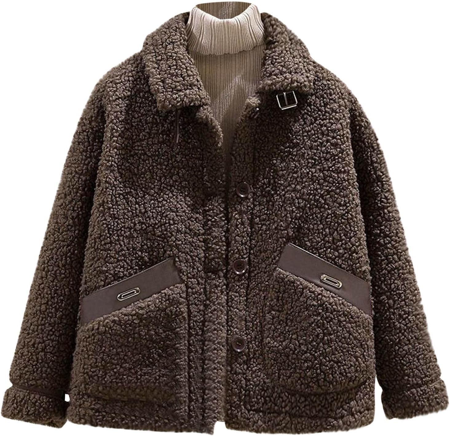 NinedayxWomens Fleece Jacket Jacket Women Winter Coats Womens Lightweight Jacket Ladies Short Jackets Jacket for Warmth Jacket Women Ladies Outdoor Soft Casual Coats