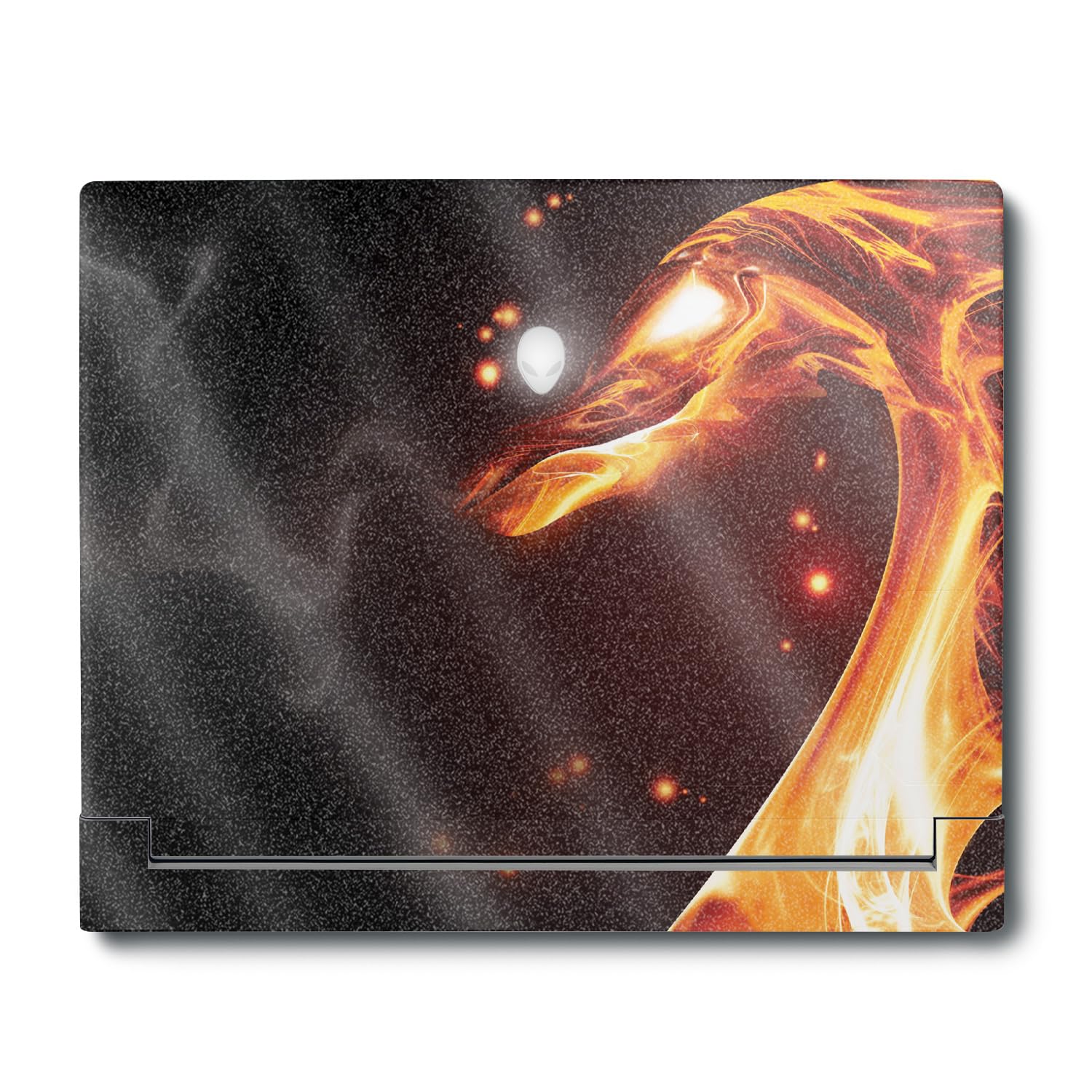 MightySkins Glossy Glitter Skin Compatible With Alienware X16 R1 (2023) Full Wrap Kit - Flaming Dragon | Protective, Durable High-Gloss Glitter Finish | Easy To Apply &amp; Change Styles | Made in the USA