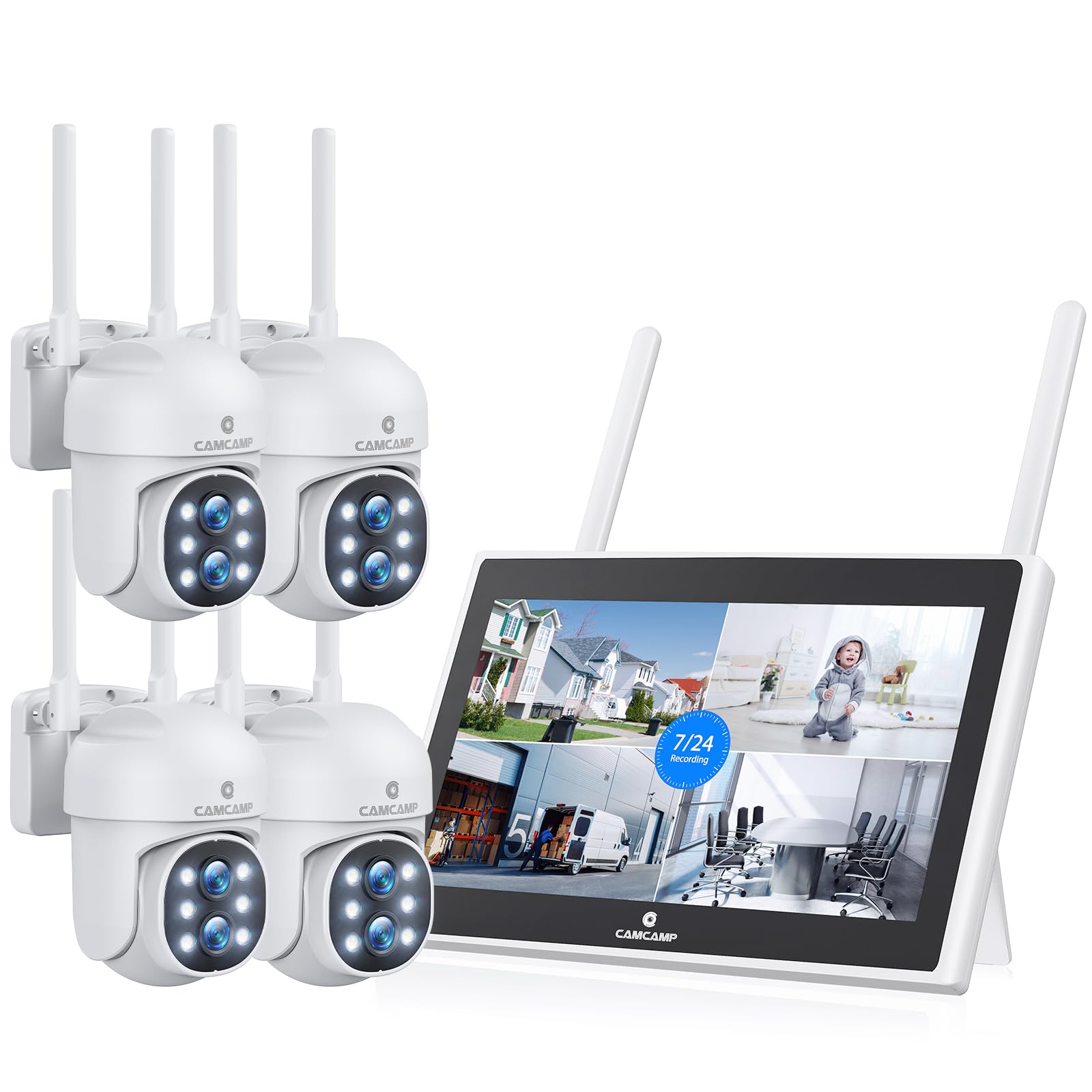 Camcamp Wireless Security Camera System with Monitor | 10x Zoom Dual Lens Security Camera Outdoor with Night Vision,Motion Detection,Expandable 10CH 4K NVR-image-27