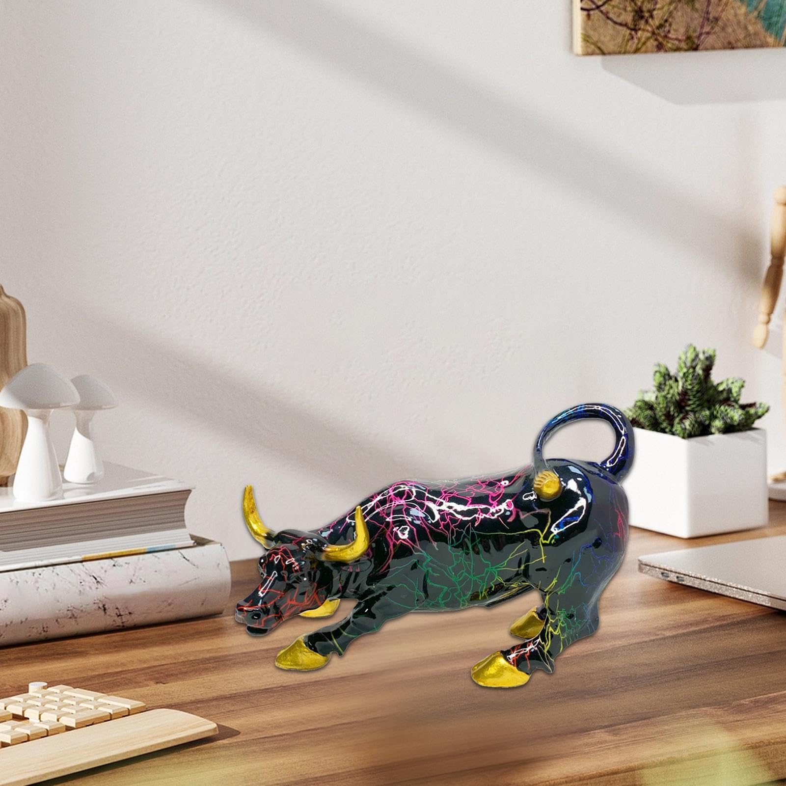 Wall Street Bull - Figura de resina exquisita y elegante para escritorio