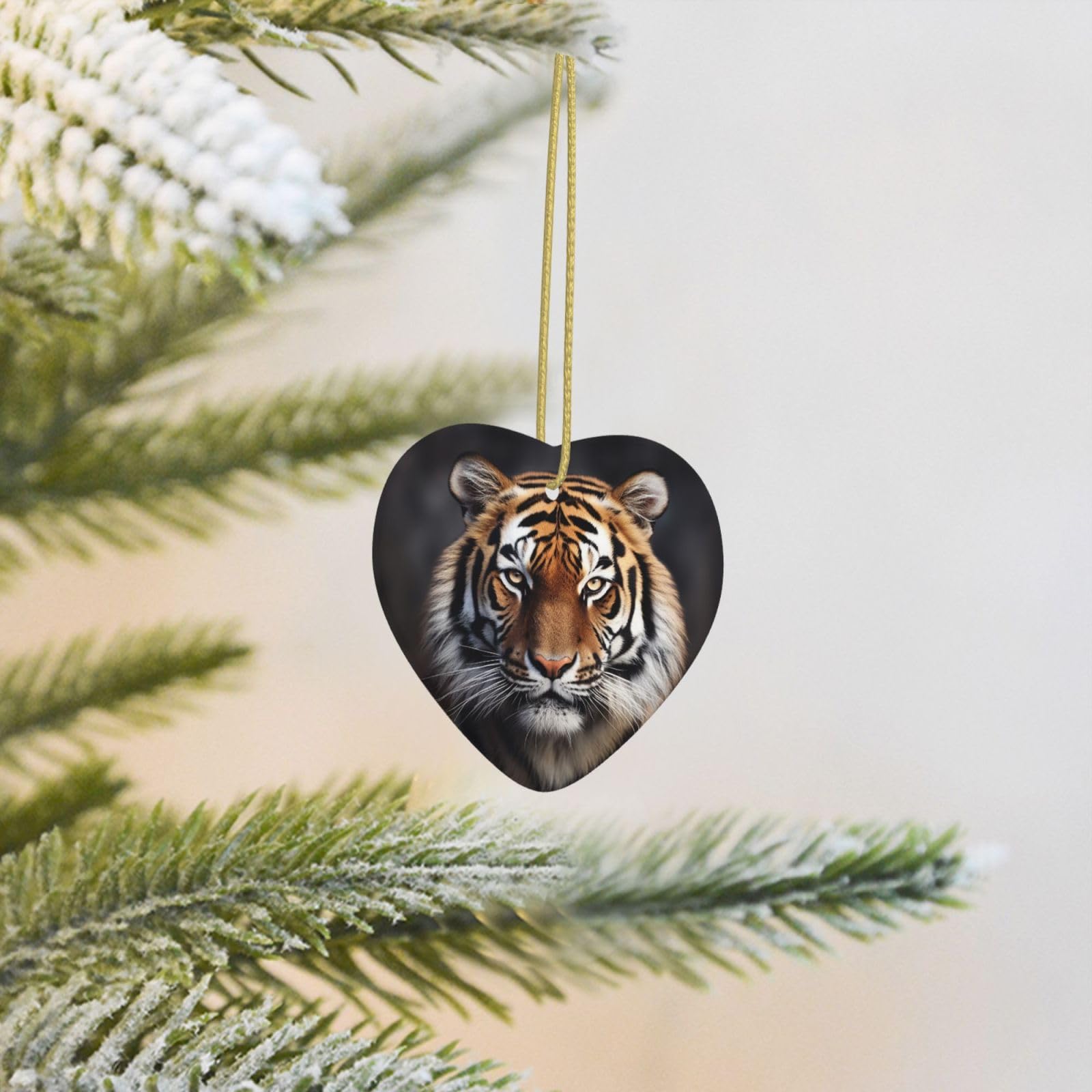 2025 Christmas Tree Decoration Hanging Heart Ornament Tiger Ceramic Ornaments Christmas Tree Decorations Round Pendants for Xmas Tree Winter New Year Party Supplies