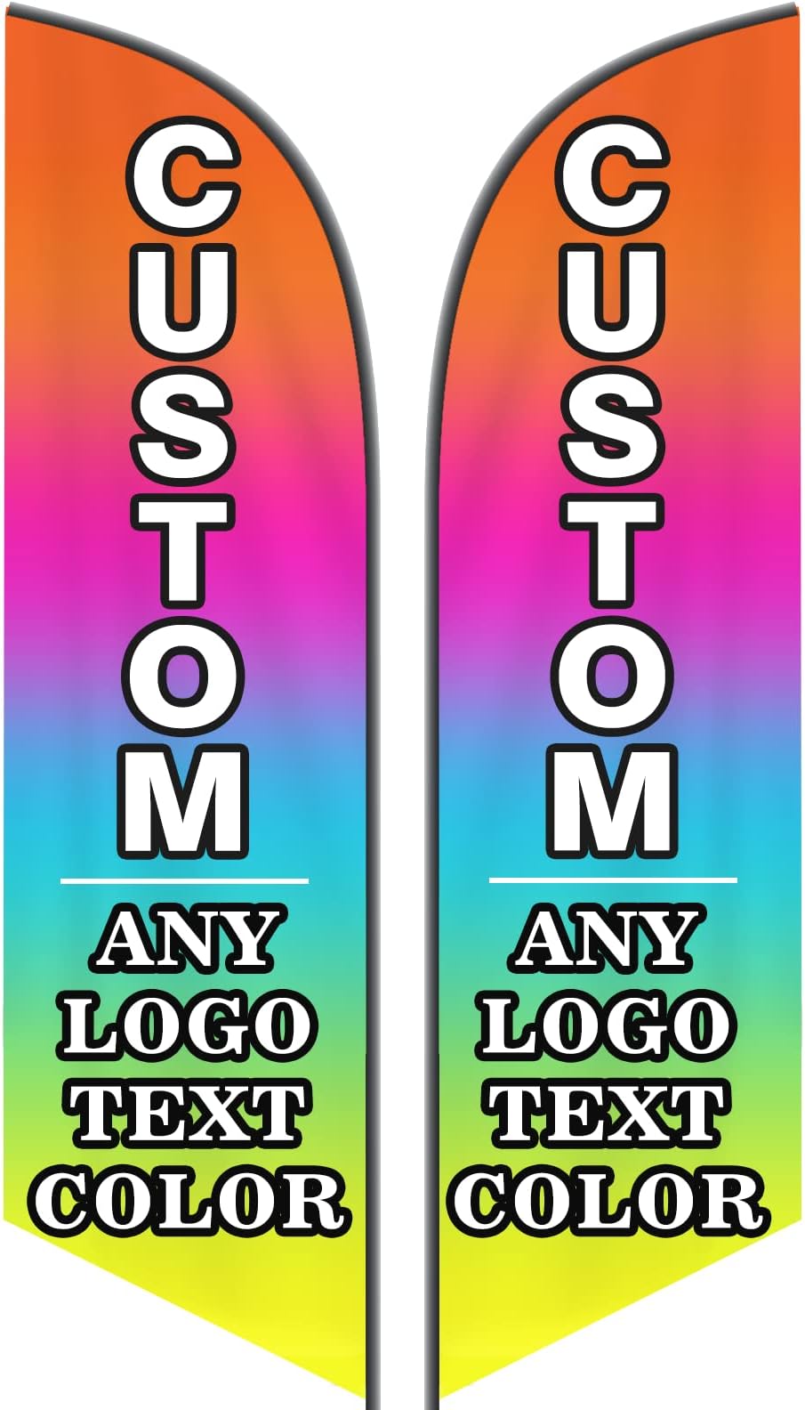 Custom Advertising Feather Flags with Pole Kit Optional, Customized Logo Text Personalized Double Sided Open Flag Sign for Outside Business Advertisement(60×250cm/2×8FT)