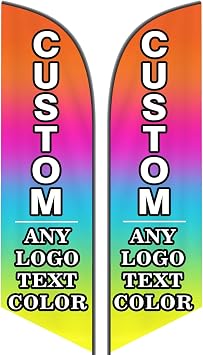Custom Advertising Feather Flags with Pole Kit Optional, Customized Logo Text Personalized Double Sided Open Flag Sign for Outside Business Advertisement50200cm/1.66.6FT