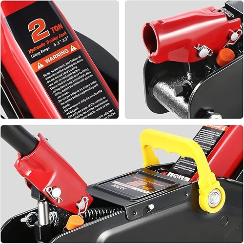 Miniatura 6 de DNA Motoring TOOLS-00234 Gato Hidráulico de Carretilla de Perfil Bajo para Servicio/Piso, Capacidad de 2 Toneladas (4000 libras), Rango de Elevación