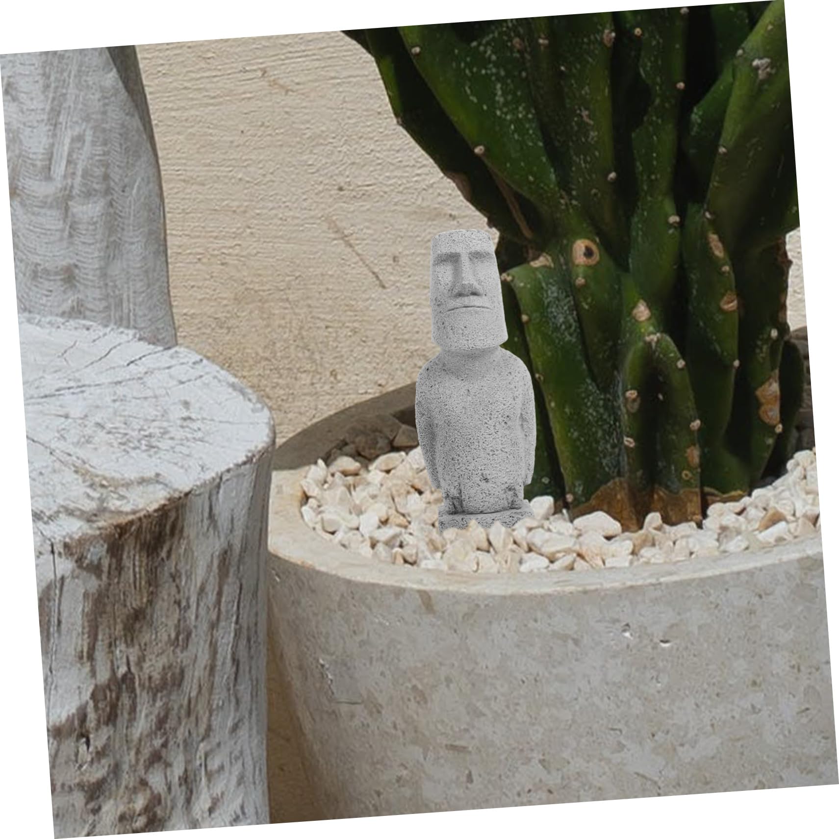 Cabilock 3 Piezas Estatua Moái Estatuilla De Acuario Decoración De Pecera Moái De Jardín Adorno De Pecera Decoración del Acuario Pequeña Estatua Moai Figura Moai De Pecera Arenisca Grey