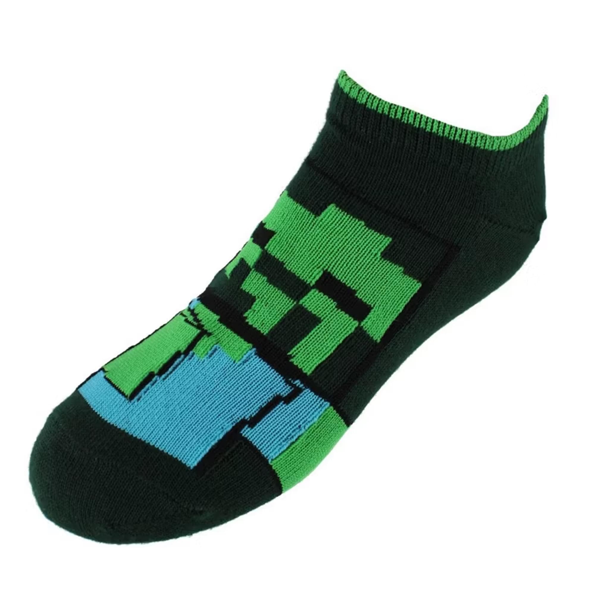 Minecraft Jungen No Show, Assorted Pack of 6 Pairs Socken für Kinder, Mehrfarbig/Meereswellen (Ocean Tides), 18-25.5 EU