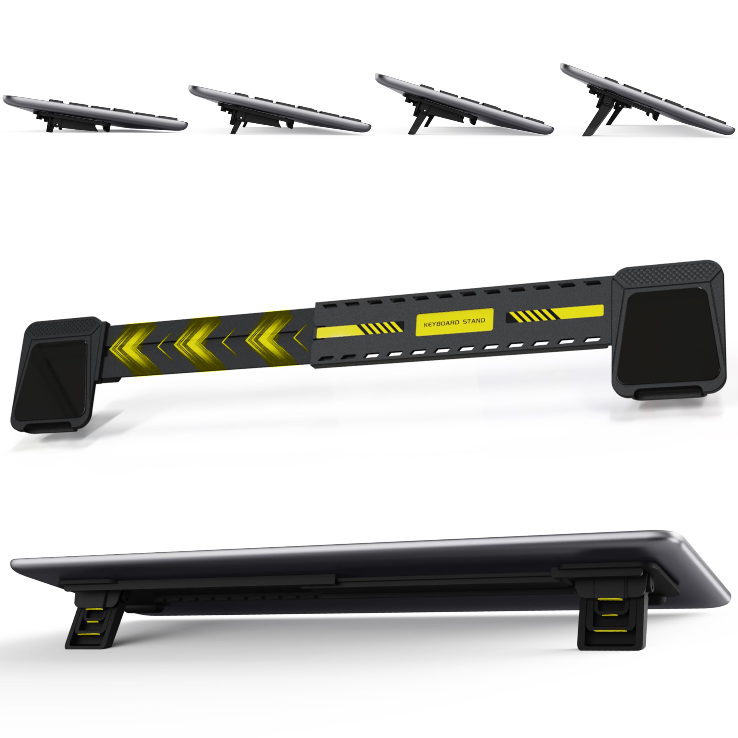 HONKID Adjustable Keyboard Riser, Computer Keyboard Stand for Desktop for Apple Magic Keyboard and Flat-Back Keyboards Only, Ergonomic Office Desk Accessories