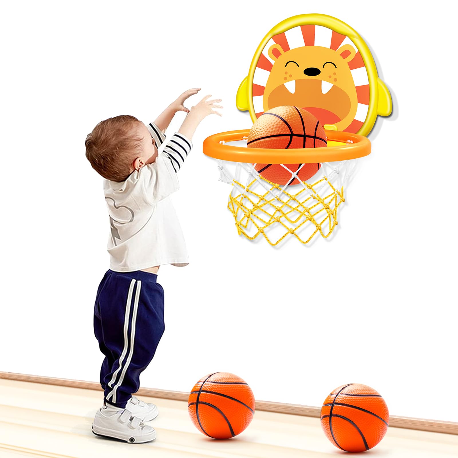Baby Bath Basketball Hoop Toddler Indoor Toys for Kid Boys 1 2 3 4 5 Year Old Ages, No Mold Bathtub Toys Shower Toys, Christmas Stocking Stuffers Birthday Toys Gifts for Boys
